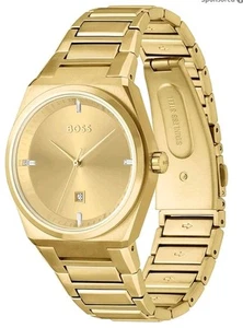 Hugo Boss Unisex Watch 1502672 Steer Quartz Gold Stainless Steel 36mm - Picture 1 of 6