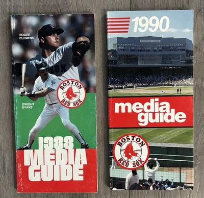 Boston Red Sox team media guides from 1988 and 1990 - Roger Clemens cover - Image 1 of 3