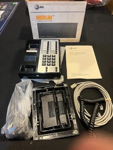 RARE! Vintage stunning BLACK AT&T Merlin 10 Button Telephone - In original box - Picture 1 of 8
