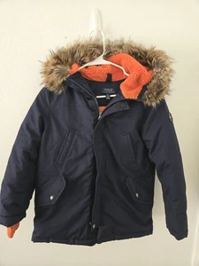 Polo Ralph Lauren Kid Boys Blue Puffer Insulated Down Parka Jacket Size 12 M - Picture 1 of 10
