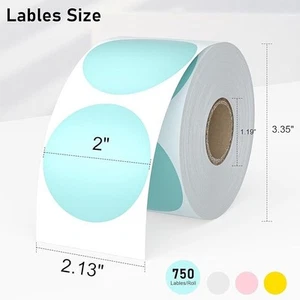 2" Runde Direkte Thermische Etiketten Selbstklebende Aufkleber Zebra, Rollo & Munbyn Compt - Bild 1 von 1