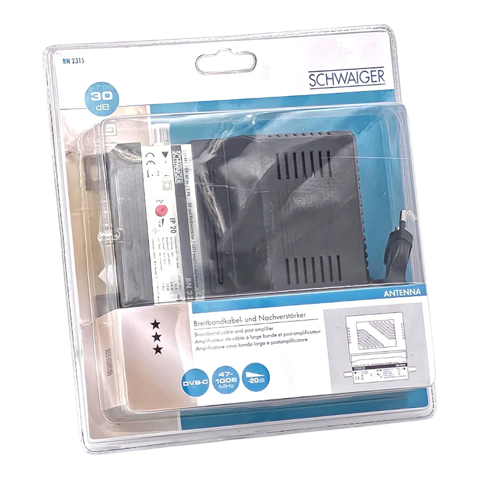 Schwaiger BN2315531 TV Nachverstärker 30 dB Kabel Antennen Signal Verstärker - Bild 1 von 1