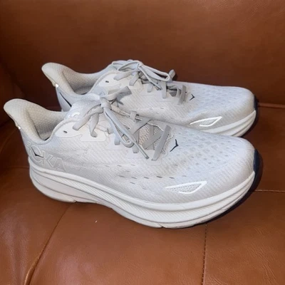 Womens Hoka One One Clifton 9 White Running Shoes. Size 10 B . Awesome! - Image 1 of 4