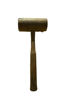 Antique Wooden Mallet Hammer Rustic Farm Wood Shop Tool Vintage 13" long - Picture 1 of 2