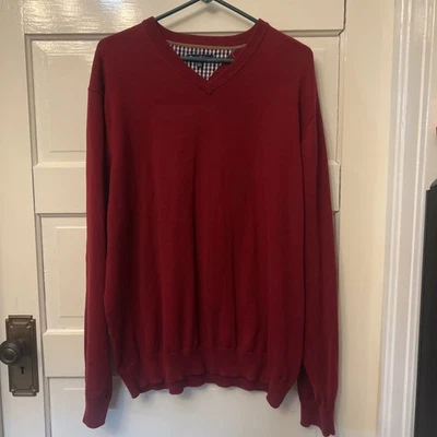 Report Collection Sweater Mens XXL Red V Neck Pullover Long Sleeve 100% Cotton - Image 1 of 4