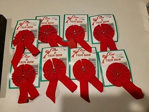 Juego de 8 lazos rojos atados a mano nuevos stock antiguo hechos en EE. UU. por adornos navideños, WI - Imagen 1 de 3