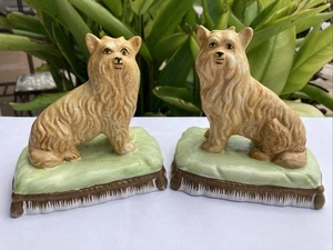 2 Vintage Mottahedeh Porzellan Yorkshire Terrier Hund Figuren Italien * KEINE MÄNGEL! - Bild 1 von 14