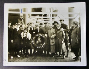 Foto de colección, pasajeros en el barco de vapor SIERRA VENTANA, foto real real - Imagen 1 de 1