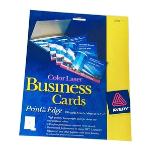 FREE ship $15+ Avery Color Laser Business Cards 2 x 3-1/2 Print to Edge 160Pk - Picture 1 of 2