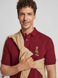 Polo Ralph Lauren Classic Fit Dog Embroidered Polo Shirt Bordo RRP 110.00€ - Picture 1 of 7