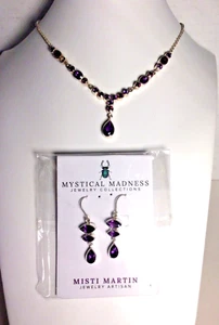 Misti Martin Mystical Madness Collection Sterling/Amethyst/Necklace & Earrings - Picture 1 of 13