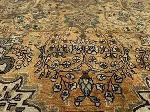 7x10 ANTIQUE RUG HANDWOVEN VINTAGE ORIENTAL handmade persimmon rust green 8x10 - Picture 1 of 18