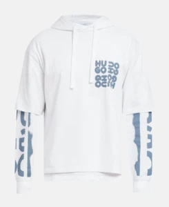 Conjunto de sudadera con capucha y camiseta pulóver blanca con logotipo de HUGO para hombre - Devado talla M - Imagen 1 de 8