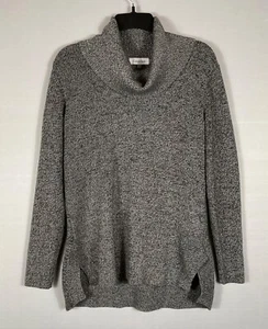 Suéter para mujer CALVIN KLEIN mediano negro blanco roto suéter cuello alto mangas largas - Imagen 1 de 7