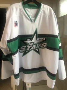 MidCities Junior Stars Hockey Jersey XL White Green And Black Used - Picture 1 of 5