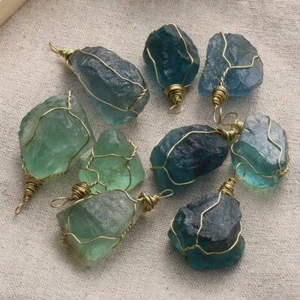 specimen Gravel Gemstone Crystal Quartz Natural Fluorite Pendant Healing Stone - Picture 1 of 7