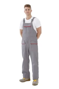 Pettorina Salopette Grigio o Blu Pratica 100% Cotone Tg. S-M-L-XL-2XL-3XL - Foto 1 di 4