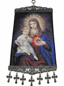 Authentic Woven Religious Tapestry Wall Hanging Orthodox Catholic Icons Large - Picture 1 of 1