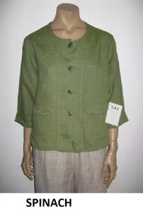 NWT SPRING 2008 FLAX GENEROUS + size Linen SIMPLE JACKET  ASST COLORS & SIZES - Picture 1 of 23