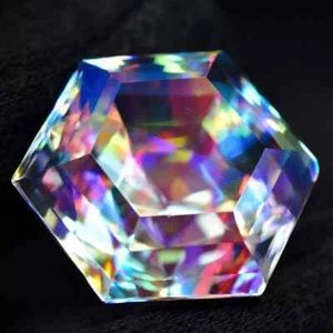 Piedra preciosa suelta natural mística corte hexagonal 103 quilates multicolor certificada - Imagen 1 de 7