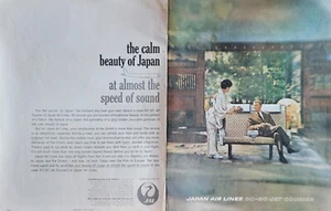 Japan Air Lines "Calm Beauty" Kasuga Shrine-Nara Vintage 1961 Aviation Ad - Picture 1 of 1