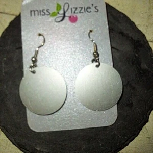 Pendientes de disco Miss Lizzie vintage plateado - Imagen 1 de 3