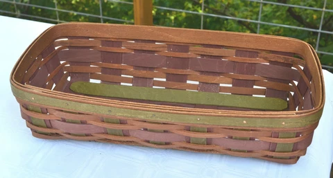 Longaberger 2008 HARVEST BREAD Basket - Merlot & Olive Duo-Tone Cover