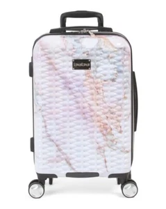 BEBE 21in Pastel Marble Hardcase 8 Wheel Carry-on Spinner Logo Detail - Picture 1 of 4