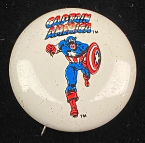 Vintage 1976 Captain America Button Pinback - Picture 1 of 6