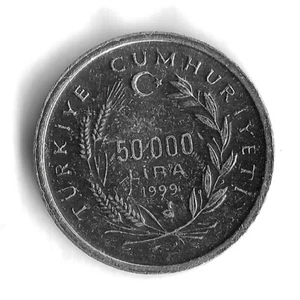 *Uncommon* 1999 Turkey/Turkiye 50,000 Lira FAO World Coin - Mintage 1,002,000 - Picture 1 of 2