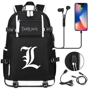 DEATH NOTE USB Backpack School bag laptop travel Bag Durable Impermeable Mochila - Picture 1 of 13