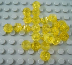 LEGO Lot of 25 Translucent Yellow 1x1 Round Plates - Picture 1 of 1