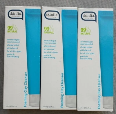 Pack 3 Skinfix 99% Natural Foaming Clay Cleanser 3.4 oz each pH Balanced  - Image 1 of 2