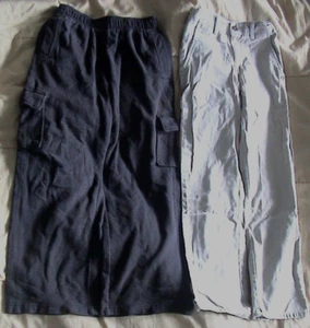 *2* PAIR of SIZE 12 PANTS-BLACK SWEAT PANTS & ADJUSTABLE WAIST KHAKI'S-PRE*OWNED - Picture 1 of 5