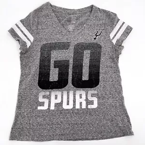 San Antonio SPURS Shirt Womens Medium Gray T-Shirt Basketball NBA Stripes - Picture 1 of 8