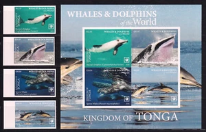 Tonga 2020 Mi. 2315-18, Block 134 ** MNH Wale Delphine Whales IMPERFORATED - Picture 1 of 1
