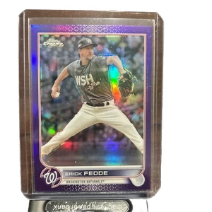 2022 Topps Chrom Update Serie - lila Refraktor #USC64 Erick Fedde - Bild 1 von 2