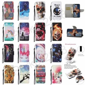 Case for iPhone 13 12 11 Pro XR XS Max 8 7 SE2 Pattern Leather Wallet Flip Cover - Picture 1 of 41