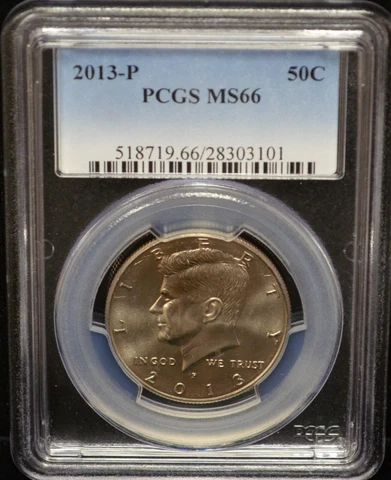 2013-P Kennedy Half Dollar PCGS Cert MS 66 #J497 Cover