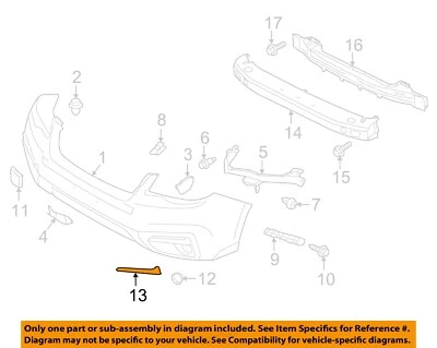 Componentes de parachoques Forester Subaru OEM 17-18 - moldura de ajuste 57708SG030 Foto 1 de 2