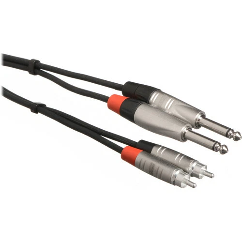 Hosa - HPR-003X2 - Dual REAN 1/4 inch TS to RCA Pro Stereo Cable - 3 ft. - Image 1 of 1