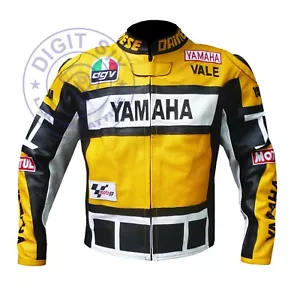 YAMAHA Racing Motorcycle Biker Leather Jacket Mens Motorbike Leather Jackets CE - Picture 1 of 8