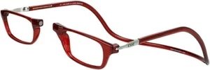 Compact Magnetic Reading Glasses with Adjustable Temples - Red Rectangular Frame - Picture 1 of 9
