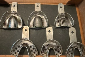 6 COE UPPER LOWER DENTAL PERFORATED METAL IMPRESSION TRAYS In Original Box - Picture 1 of 6
