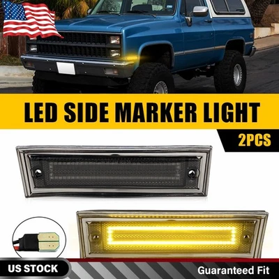 2X Luz indicadora frontal LED fumê âmbar para 1981-1986 Chevrolet C10 C20 C30 - Imagem 1 de 4