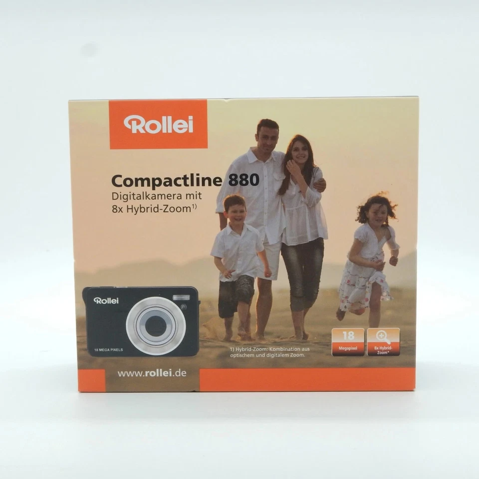 Rollei Compactline 880 Digitalkamera Schwarz 18 MP 8x Zoom 2,7" Display - NEU - Bild 1 von 1