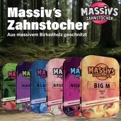 Massiv’s Zahnstocher mit Geschmack | Aromatische Toothpicks | Vegan & Zuckerfrei - Bild 1 von 3