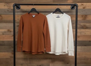 Duluth Trading Co Women’s S Waffle Knit Thermal Long Sleeve X2 Rust/Cream NWOTs - Picture 1 of 12