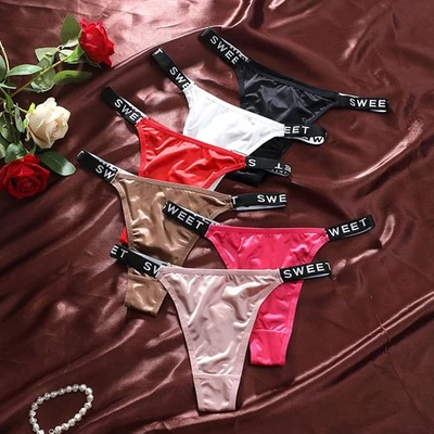 6 Упаковка лот сексуальных женщин G струнных инструментов стрингов трусики атласное нижнее белье бикини T назад - Изображение 1 из 4