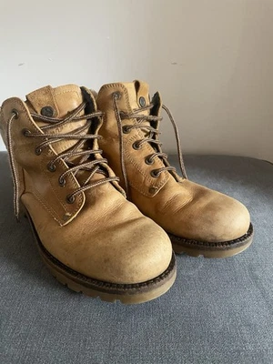 Mens Size 8 Wrangler Leather Boots Lace Up Brown Tan - Image 1 of 4